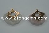 NGP1070 8*25*28mm rose quartz pendants with brass setting