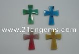 NGP1080 32*42mm cross agate gemstone pendants wholesale