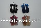 NGP1082 30*40mm agate gemstone pendants with brass setting