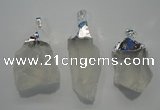 NGP1085 20*30mm - 25*50mm nuggets white crystal pendants