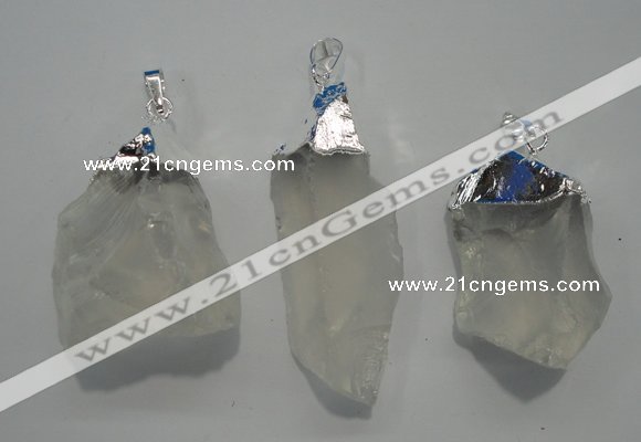 NGP1085 20*30mm - 25*50mm nuggets white crystal pendants