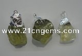 NGP1086 20*30mm - 25*50mm nuggets yellow quartz pendants