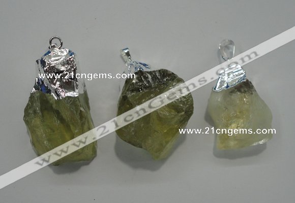 NGP1086 20*30mm - 25*50mm nuggets yellow quartz pendants