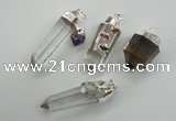 NGP1094 18*40mm - 15*55mm faceted nuggets mixed quartz pendants