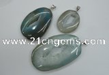 NGP1100 30*40 - 50*70mm freeform druzy agate pendants with brass setting