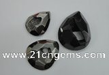 NGP1130 40*45 - 50*55mm faceted teardrop plated druzy agate pendants