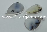 NGP1152 30*40mm - 40*50mm freeform agate pendants with brass setting