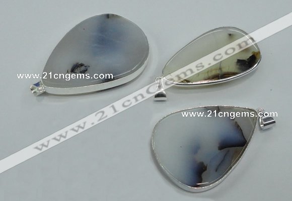 NGP1152 30*40mm - 40*50mm freeform agate pendants with brass setting