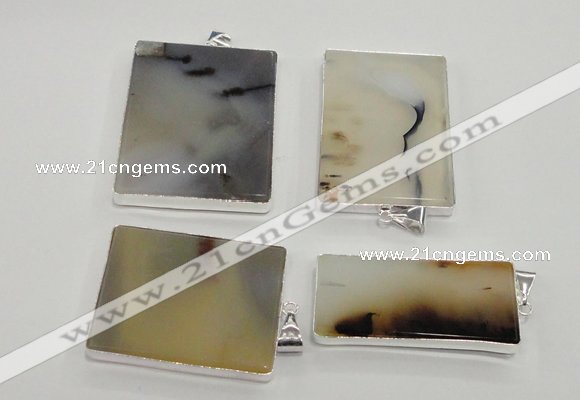 NGP1153 25*35mm - 40*50mm freeform agate pendants with brass setting