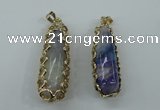 NGP1160 18*60mm - 20*65mm freeform agate pendants with brass setting