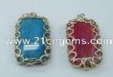 NGP1161 35*60mm freeform agate pendants with brass setting