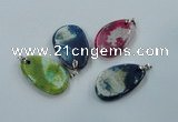 NGP1228 30*45mm - 35*50mm freeform agate pendants with brass setting