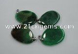 NGP1229 35*50mm - 45*55mm freeform agate pendants with brass setting