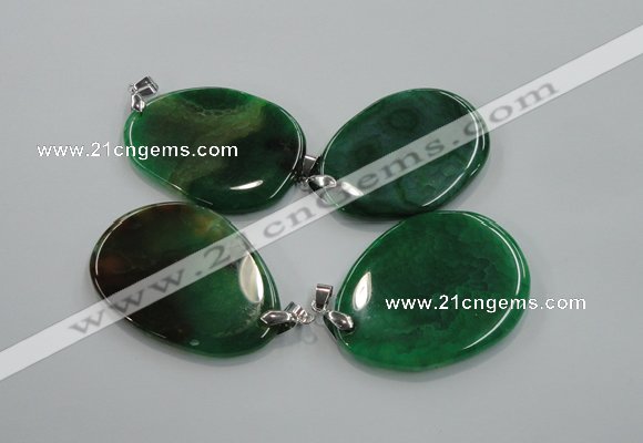 NGP1229 35*50mm - 45*55mm freeform agate pendants with brass setting