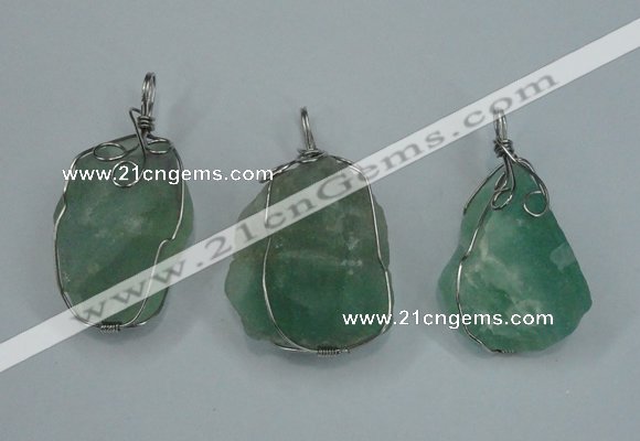 NGP1293 18*30mm – 25*35mm nuggets green fluorite pendants