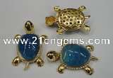 NGP1307 43*60mm tortoise agate pendants with crystal pave alloy settings