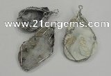 NGP1314 30*40mm - 40*60mm freeform agate pendants with brass setting