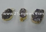NGP1337 20*30mm - 30*40mm freeform agate pendants with brass setting
