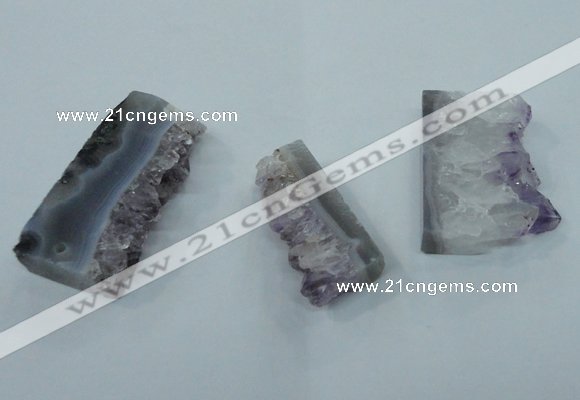 NGP1340 15*30mm - 30*45mm freeform amethyst pendants wholesale