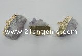 NGP1342 25*35mm - 35*50mm freeform amethyst pendants with brass setting