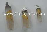 NGP1348 10*40mm - 15*80mm faceted nuggets white crystal pendants