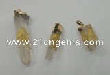 NGP1349 10*40mm - 15*80mm faceted nuggets white crystal pendants