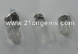 NGP1350 10*35mm - 15*60mm faceted nuggets white crystal pendants