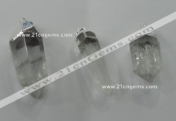 NGP1350 10*35mm - 15*60mm faceted nuggets white crystal pendants