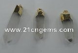 NGP1351 10*45mm - 15*65mm faceted nuggets white crystal pendants