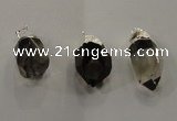 NGP1354 15*35mm - 20*40mm faceted nuggets smoky quartz pendants