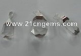 NGP1356 15*30mm - 20*35mm faceted nuggets white crystal pendants