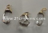 NGP1357 15*30mm - 20*35mm faceted nuggets white crystal pendants