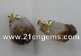 NGP1388 18*35mm - 20*50mm nuggets citrine gemstone pendants