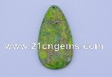 NGP139 2pcs 30*60mm teardrop dyed imperial jasper gemstone pendants