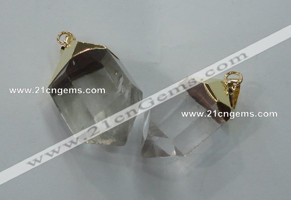 NGP1390 15*20mm - 20*35mm faceted nuggets white crystal pendants