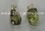 NGP1393 18*25mm - 15*35mm faceted nuggets lemon quartz pendants