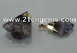 NGP1400 20*25mm - 30*35mm nuggets druzy amethyst pendants wholesale