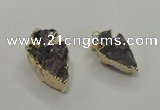 NGP1405 15*25mm - 20*35mm arrowhead druzy amethyst pendants wholesale