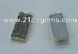 NGP1408 15*30mm - 18*35mm rectangle druzy amethyst pendants wholesale