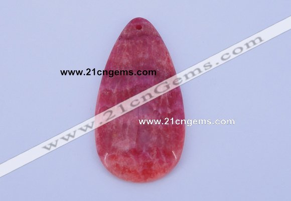 NGP141 2pcs 30*60mm teardrop dyed rhodochrosite gemstone pendants