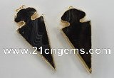 NGP1410 30*65mm arrowhead agate gemstone pendants wholesale