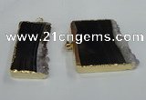 NGP1415 25*40mm - 35*40mm freeform druzy amethyst pendants