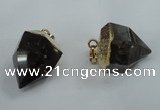 NGP1416 20*25mm - 25*30mm faceted nuggets smoky quartz pendants