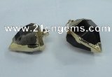 NGP1417 20*25mm - 25*30mm faceted nuggets smoky quartz pendants