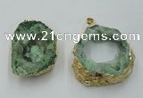 NGP1421 30*40mm - 45*55mm freeform plated druzy agate pendants