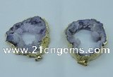 NGP1423 30*45mm - 45*55mm freeform plated druzy agate pendants