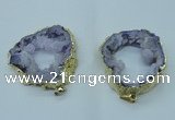 NGP1423 30*45mm - 45*55mm freeform plated druzy agate pendants