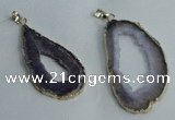 NGP1427 30*45mm - 45*55mm freeform plated druzy agate pendants