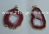 NGP1428 30*45mm - 45*55mm freeform plated druzy agate pendants