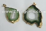 NGP1429 30*45mm - 45*55mm freeform plated druzy agate pendants